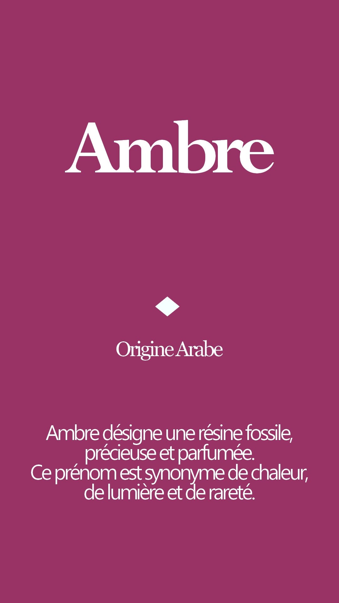 Tableau Prénom Ambre Personnalisé - Origine et Signification