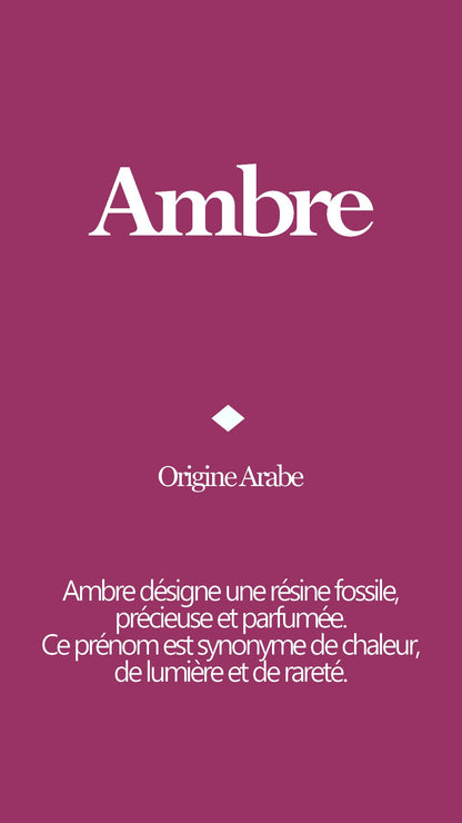 Tableau Prénom Ambre Personnalisé - Origine et Signification