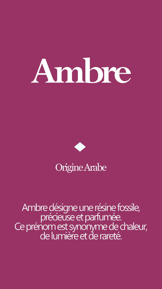 Tableau Prénom Ambre Personnalisé - Origine et Signification