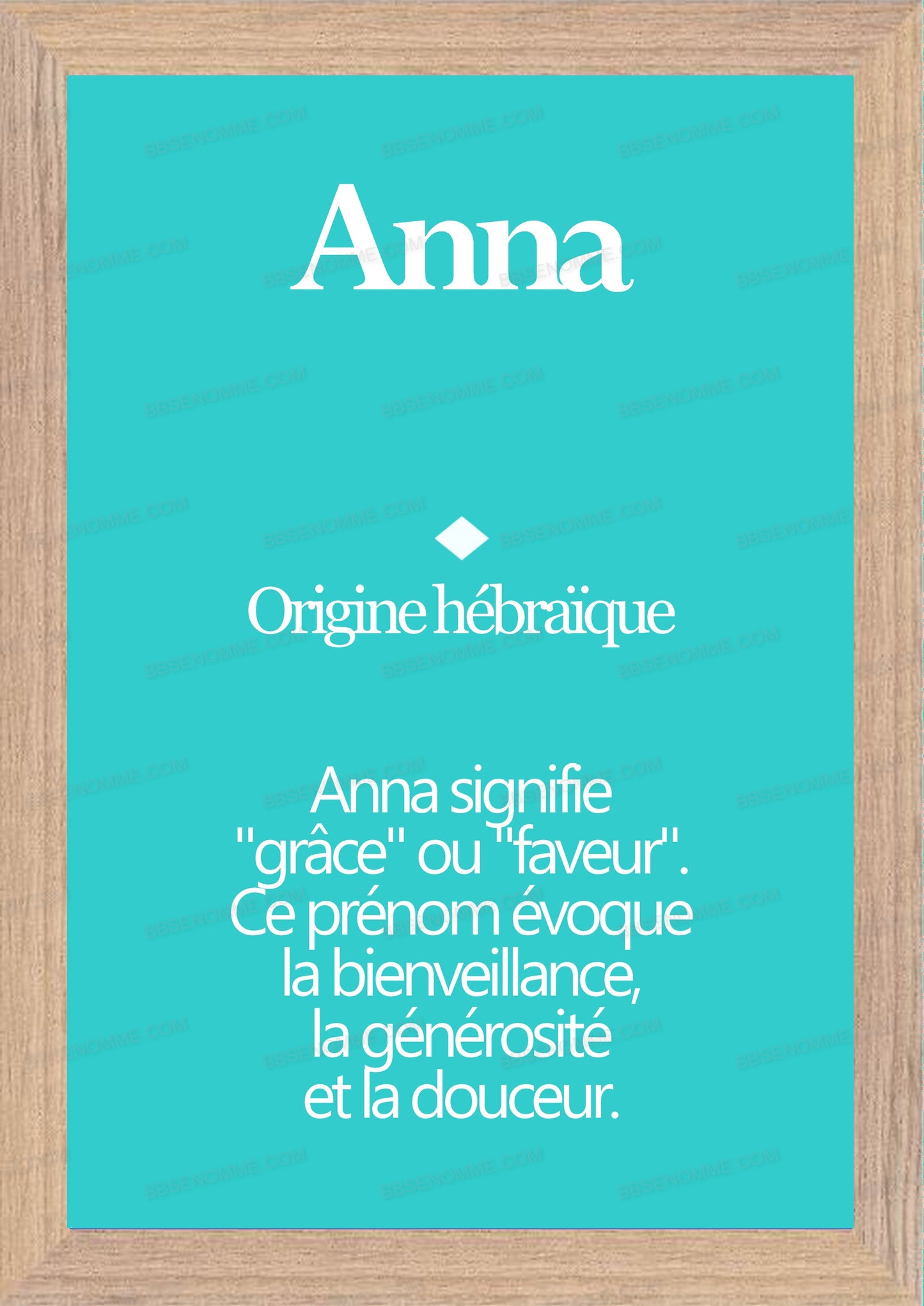 Tableau Prénom Anna Personnalisé - Origine et Signification