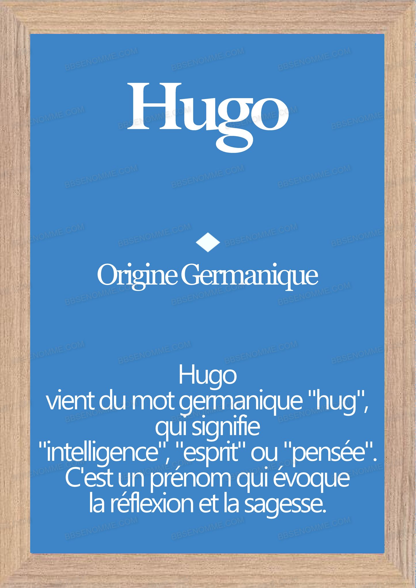 Tableau Prénom Hugo Personnalisé - Origine et Signification