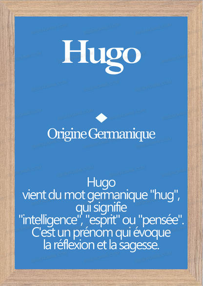 Tableau Prénom Hugo Personnalisé - Origine et Signification