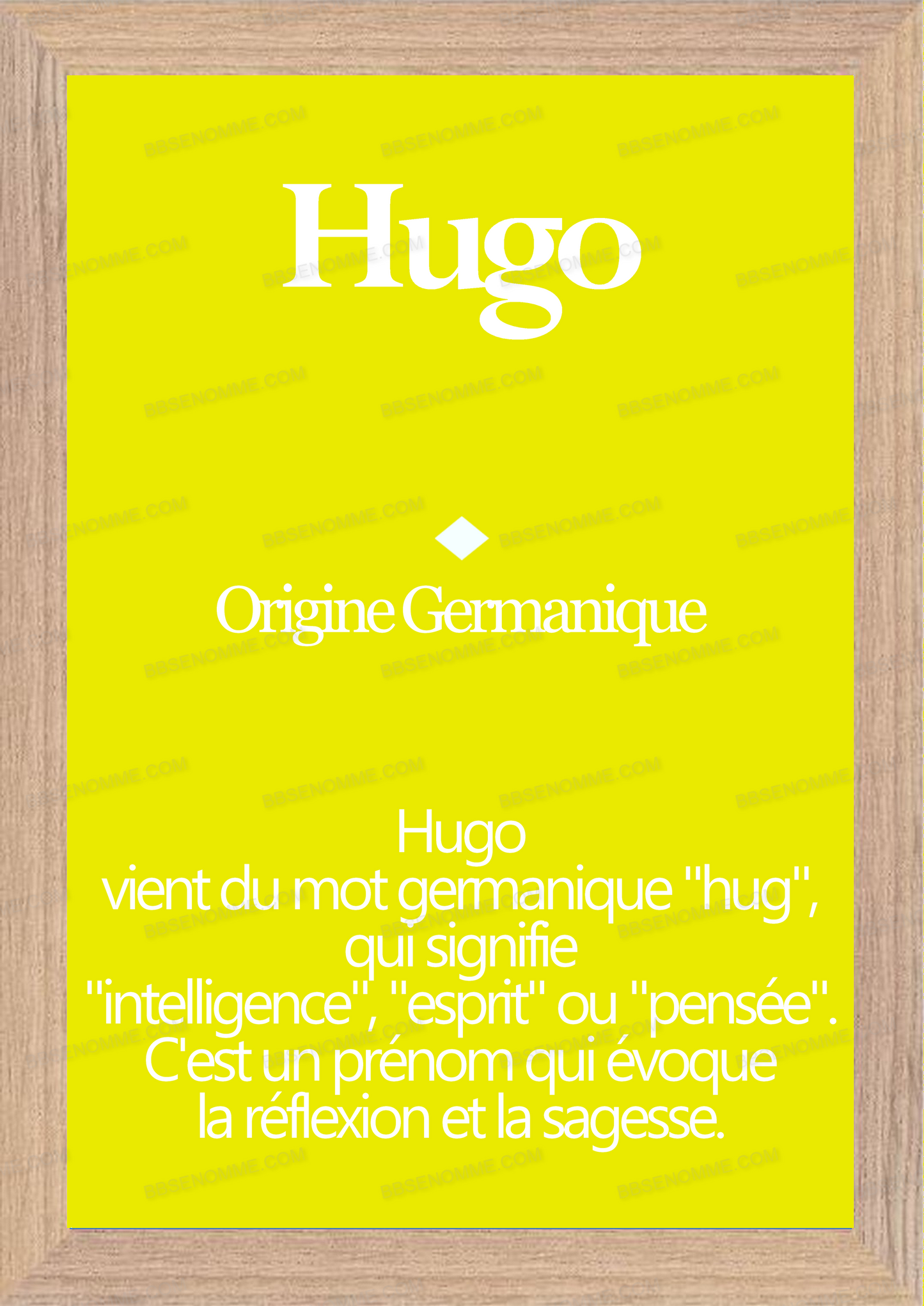 Tableau Prénom Hugo Personnalisé - Origine et Signification