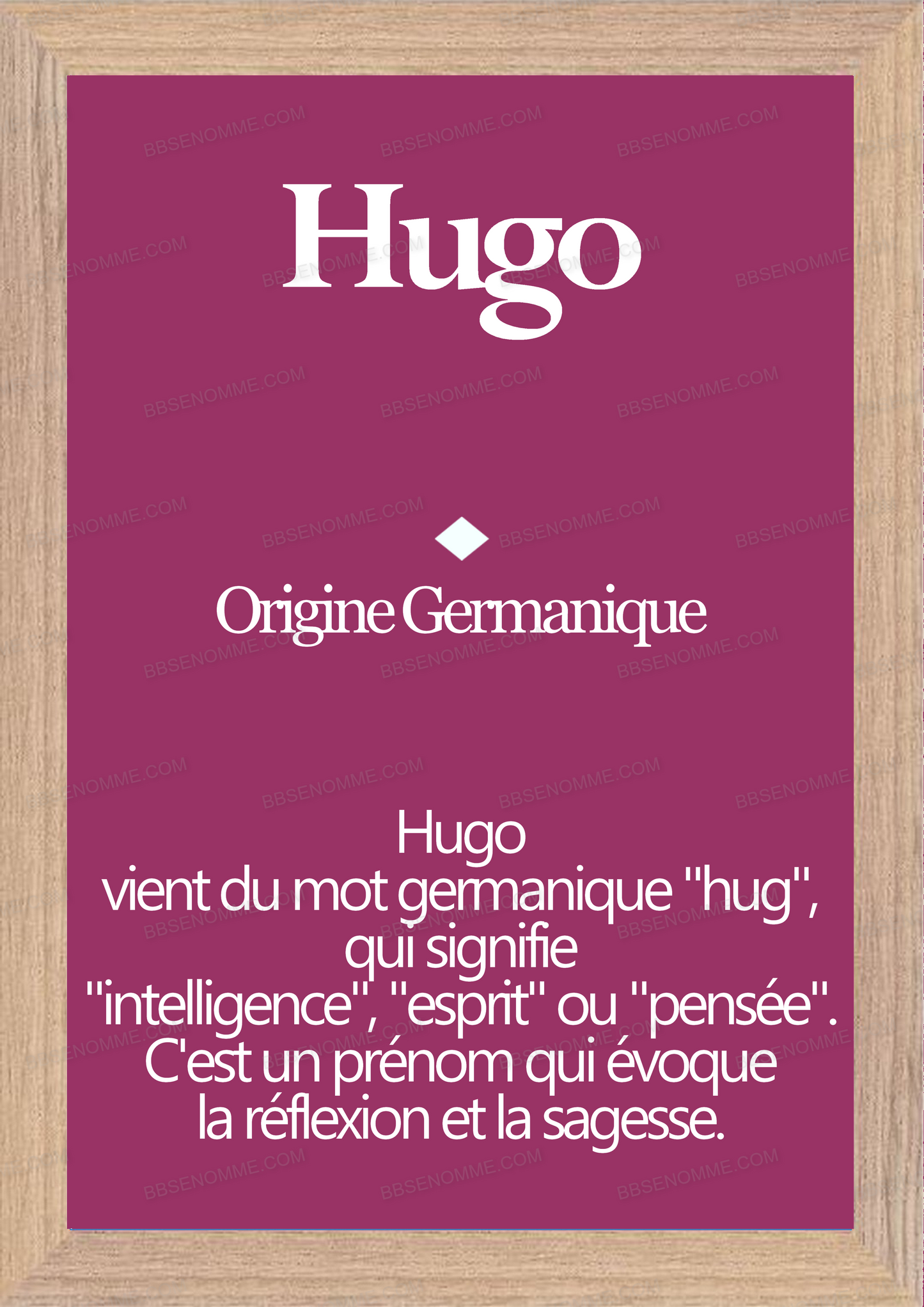 Tableau Prénom Hugo Personnalisé - Origine et Signification