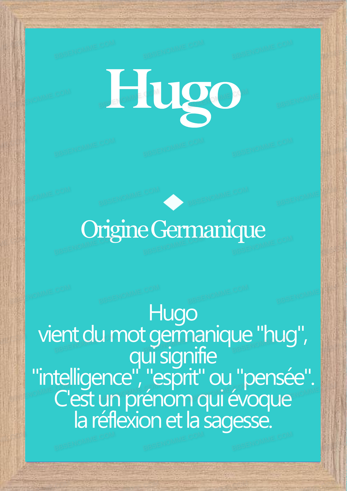 Tableau Prénom Hugo Personnalisé - Origine et Signification
