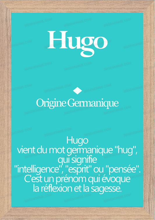 Tableau Prénom Hugo Personnalisé - Origine et Signification