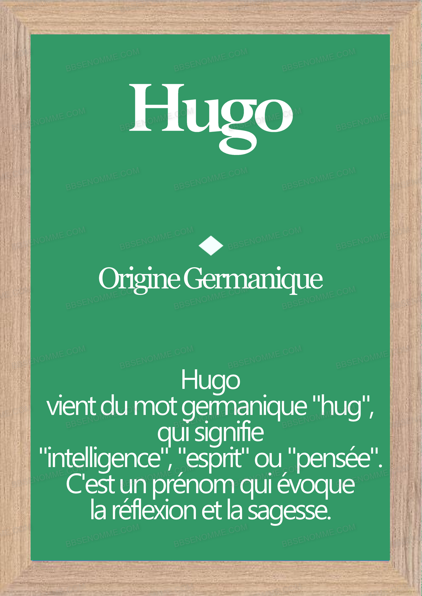 Tableau Prénom Hugo Personnalisé - Origine et Signification