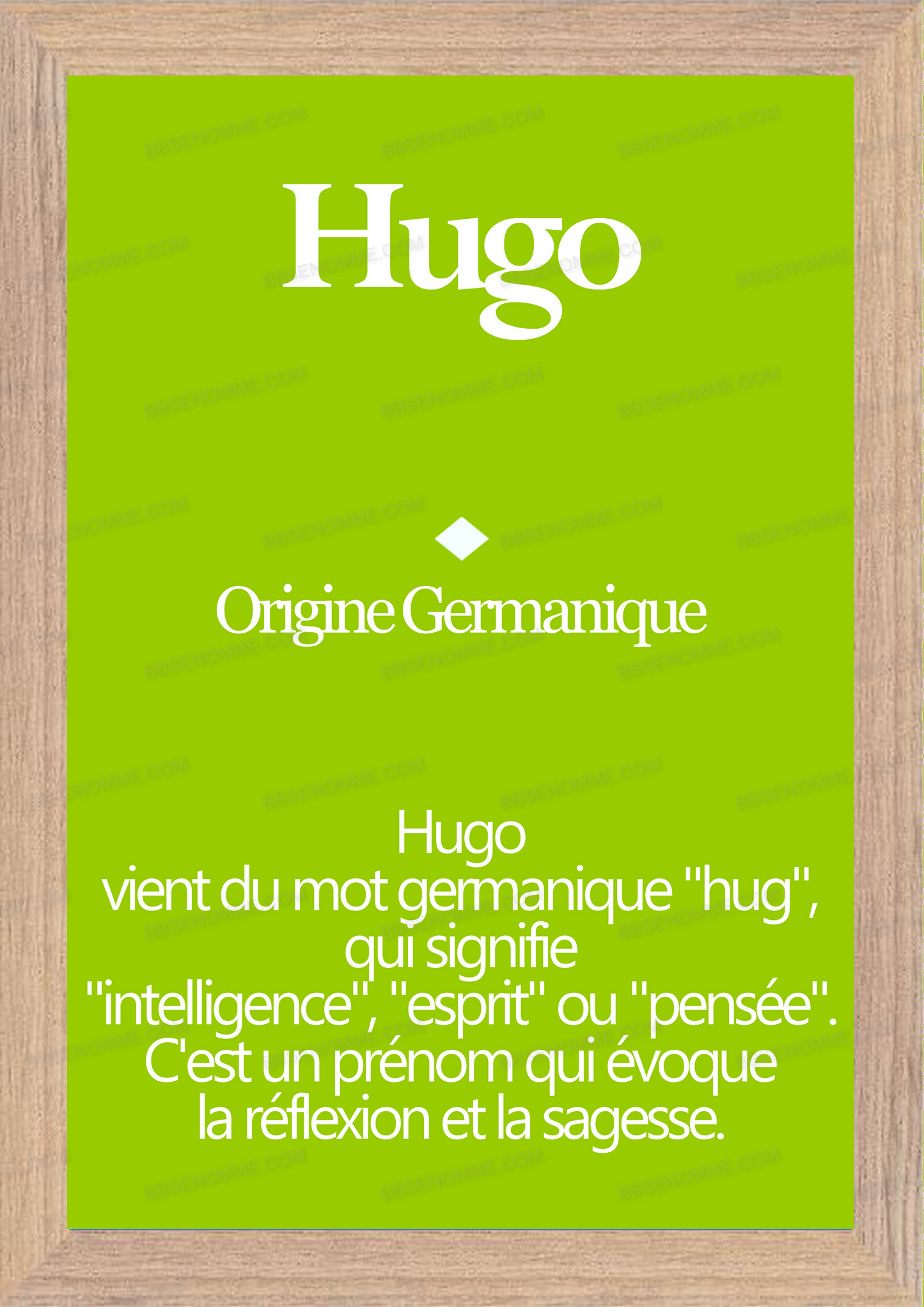 Tableau Prénom Hugo Personnalisé - Origine et Signification