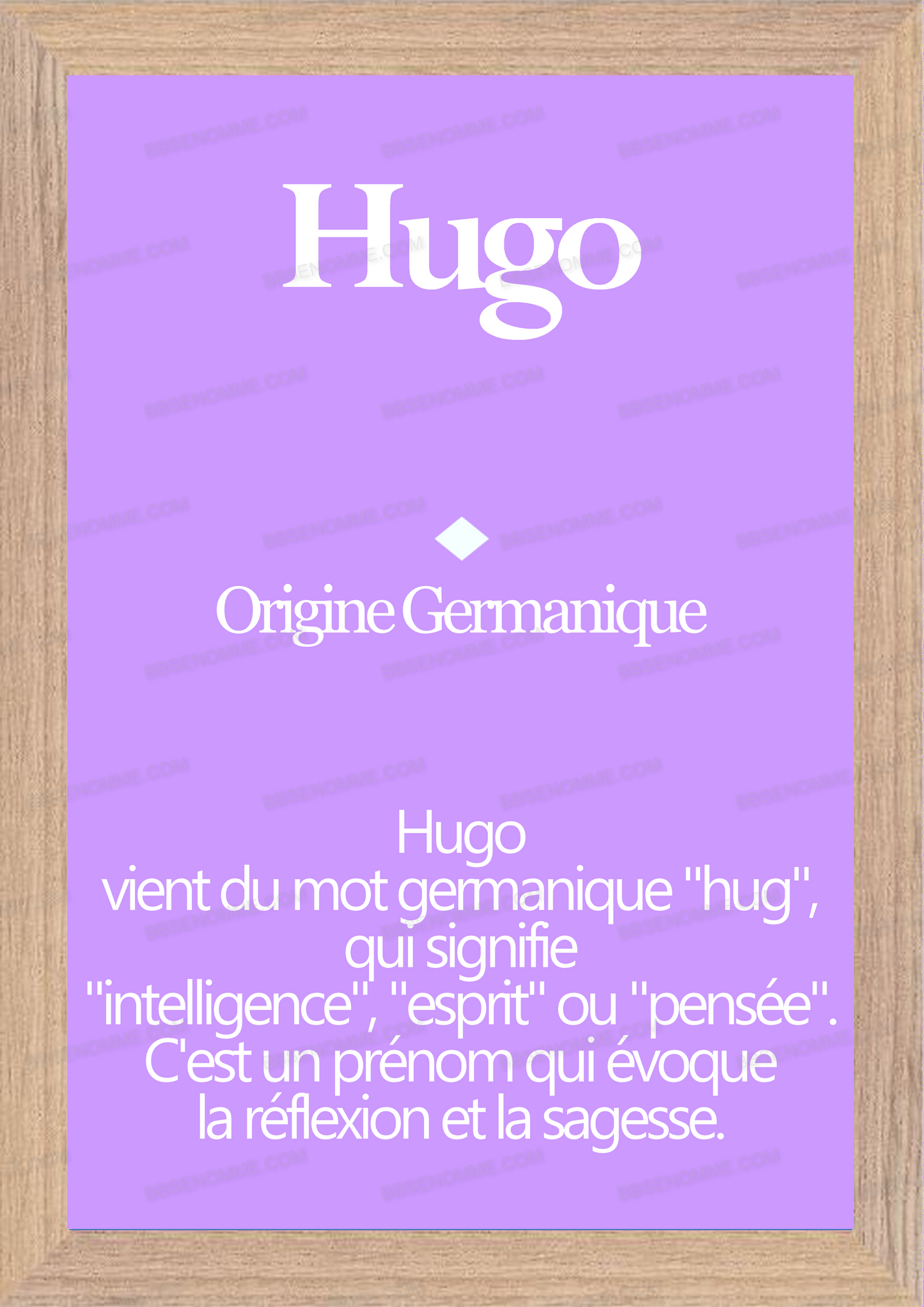 Tableau Prénom Hugo Personnalisé - Origine et Signification